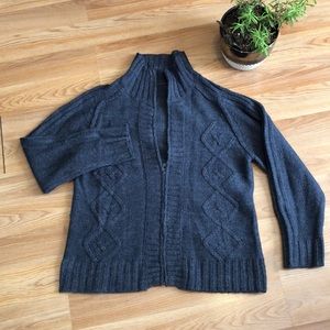 Eclectic grandpa Charcoal gray zipper front cardigan sweater
